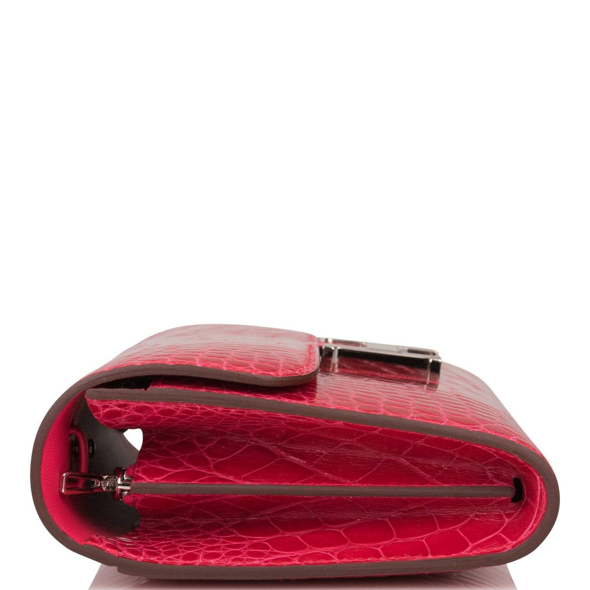 Hermes Constance Wallet, Rose Extreme Alligator, Palladium