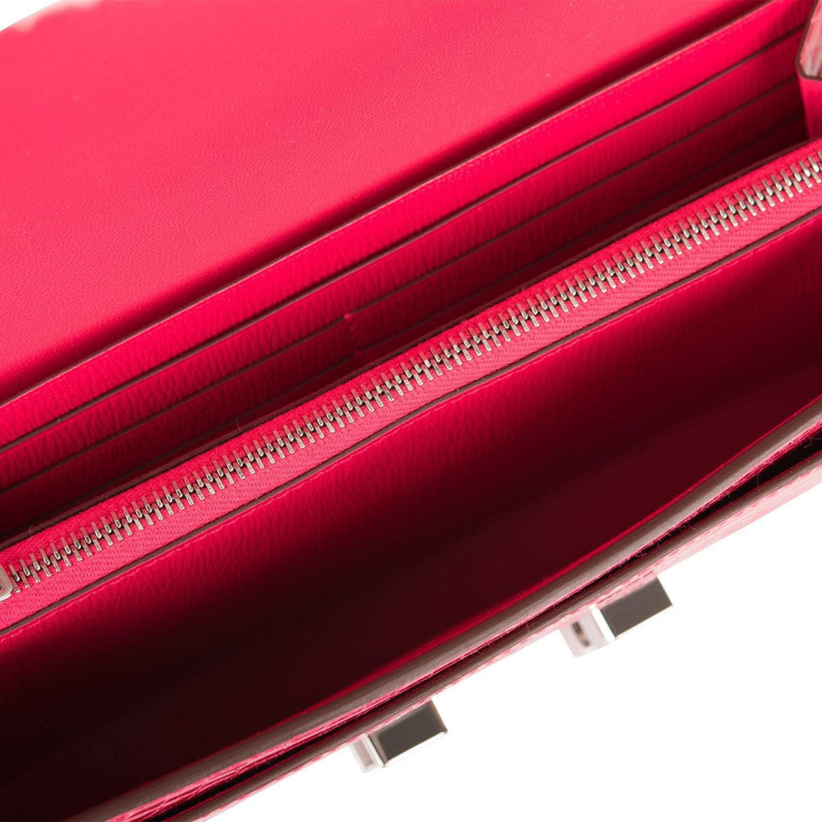 Hermes Constance Wallet, Rose Extreme Alligator, Palladium