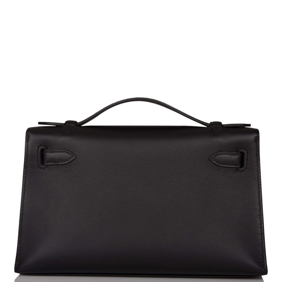 Hermes Mini Kelly Pochette, Black Swift, Palladium Hardware