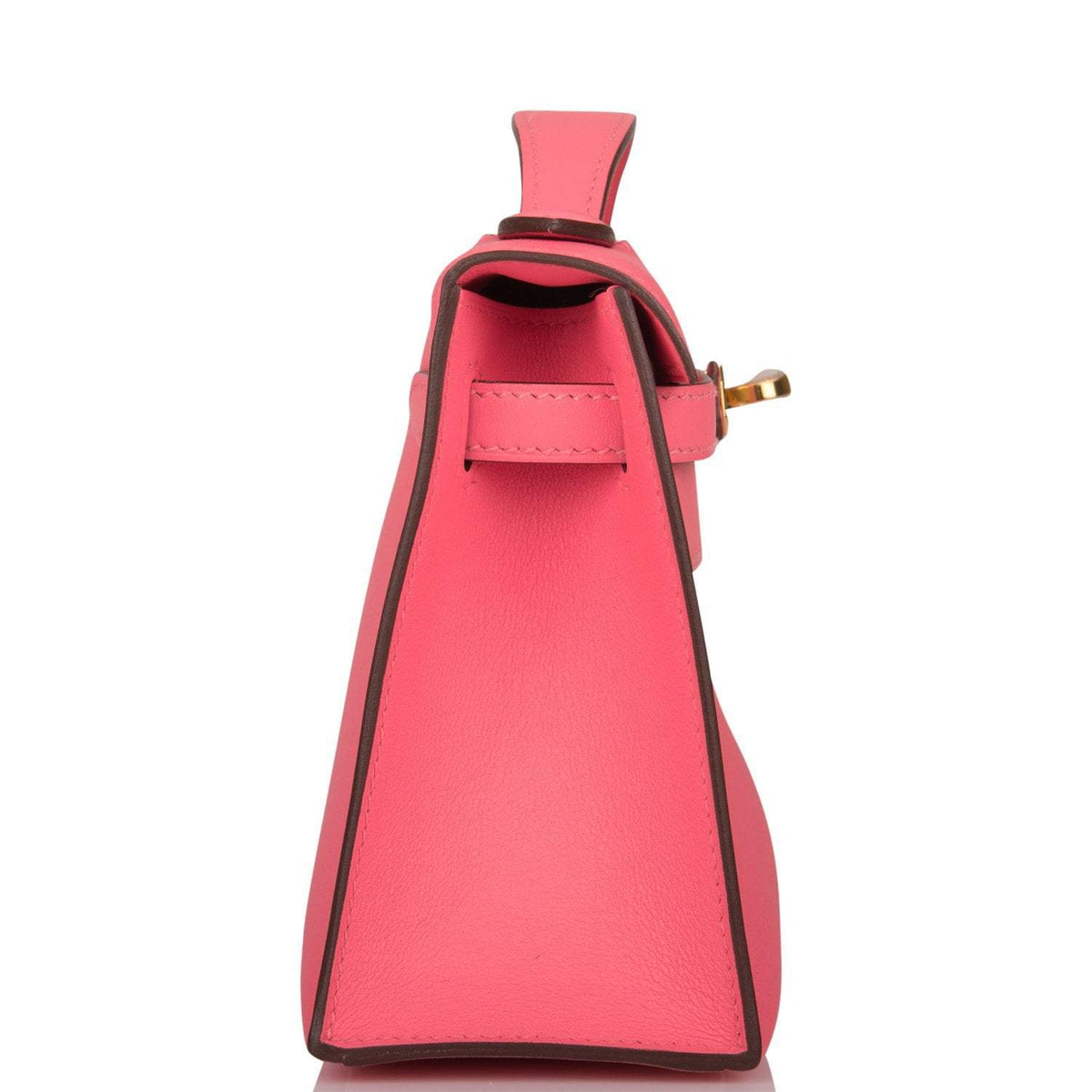 Hermes Mini Kelly Pochette, Rose Azalee Swift, Gold Hardware
