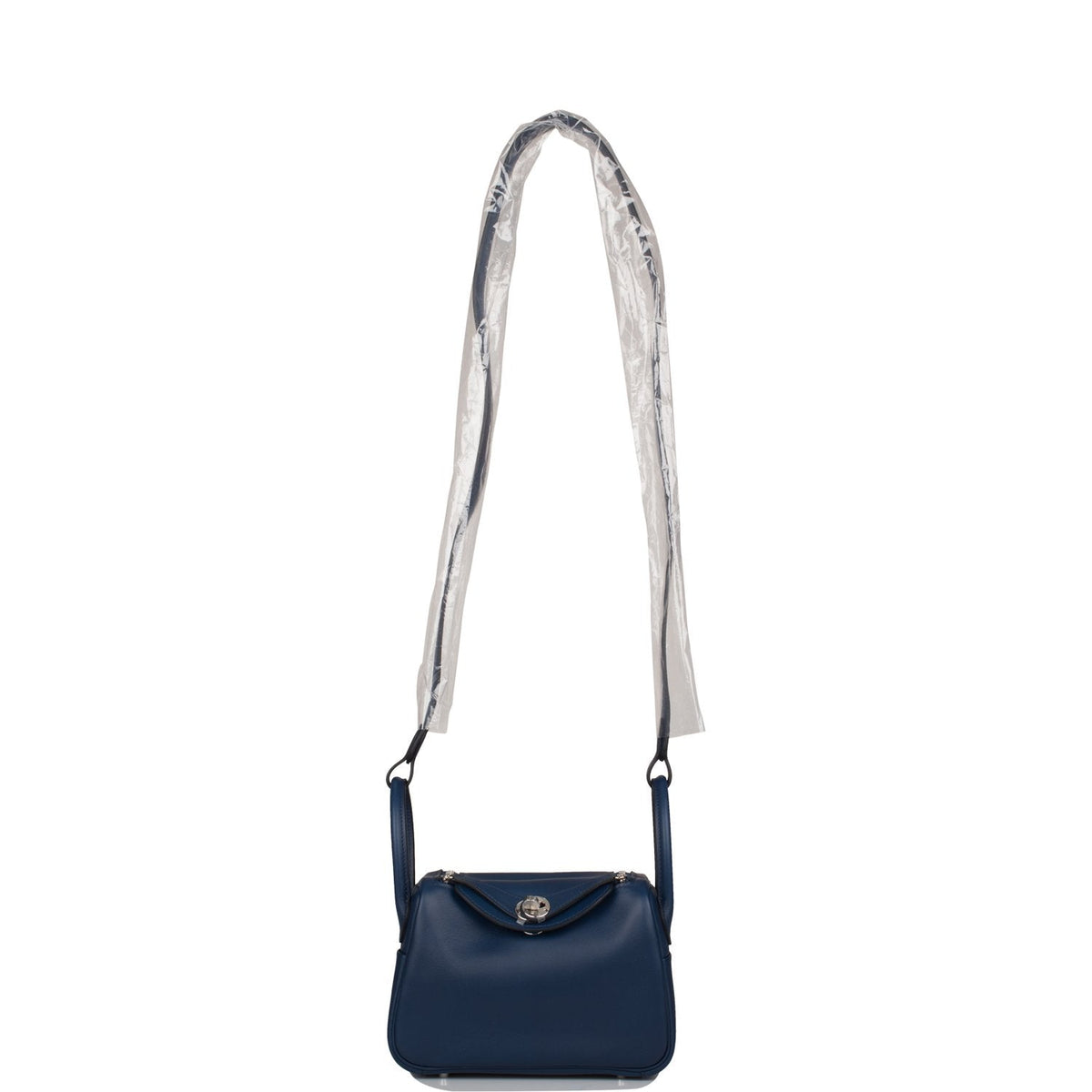 Hermes Mini Lindy, Bleu Navy Swift, Palladium Hardware