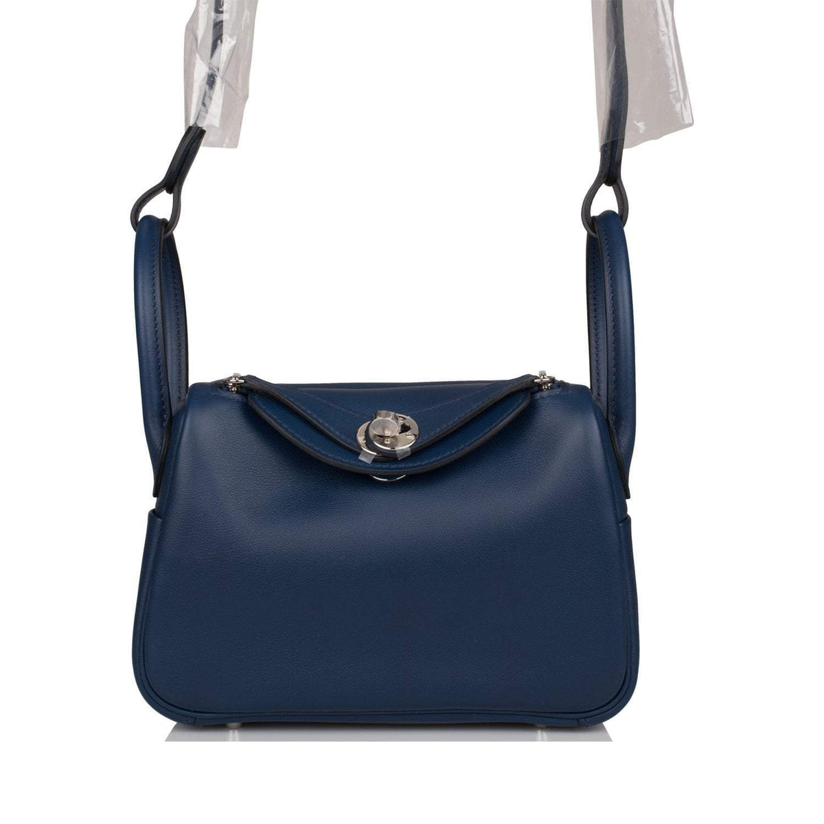 Hermes Mini Lindy, Bleu Navy Swift, Palladium Hardware