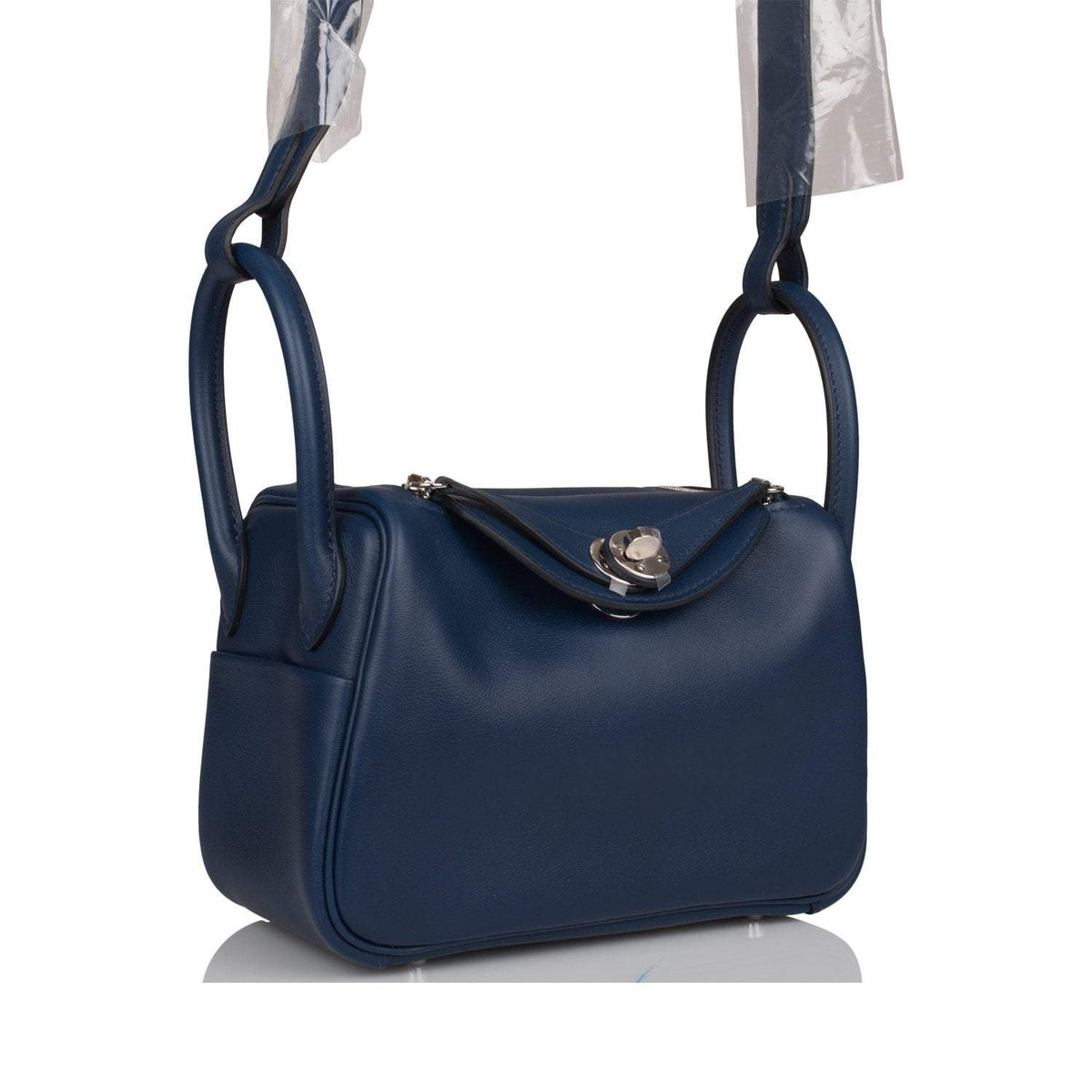 Hermes Mini Lindy, Bleu Navy Swift, Palladium Hardware