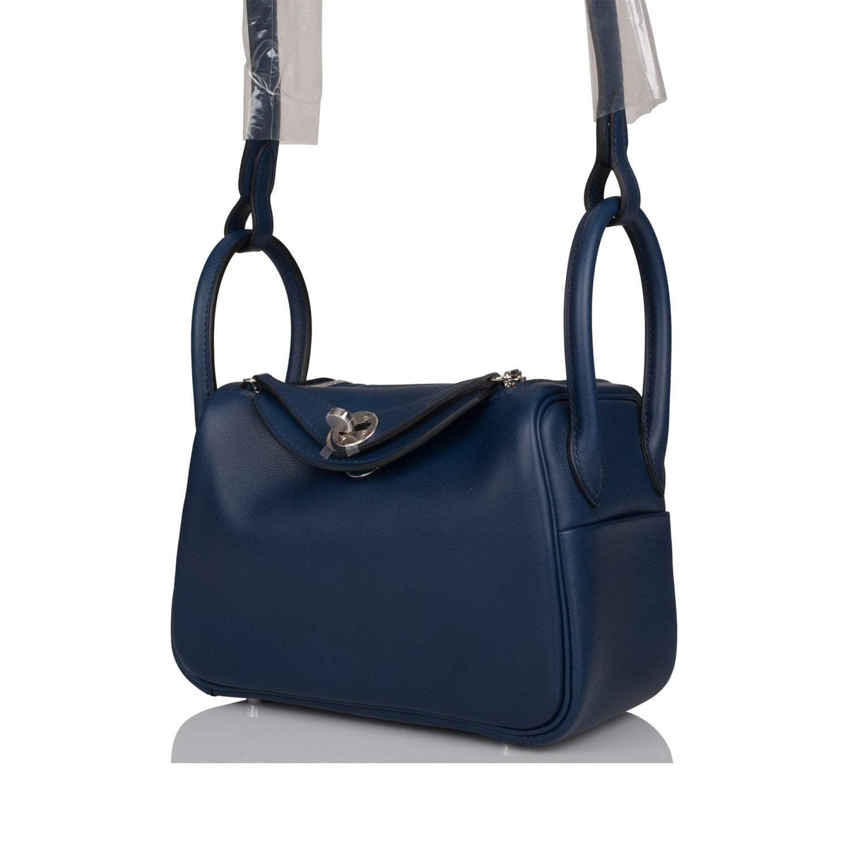 Hermes Mini Lindy, Bleu Navy Swift, Palladium Hardware