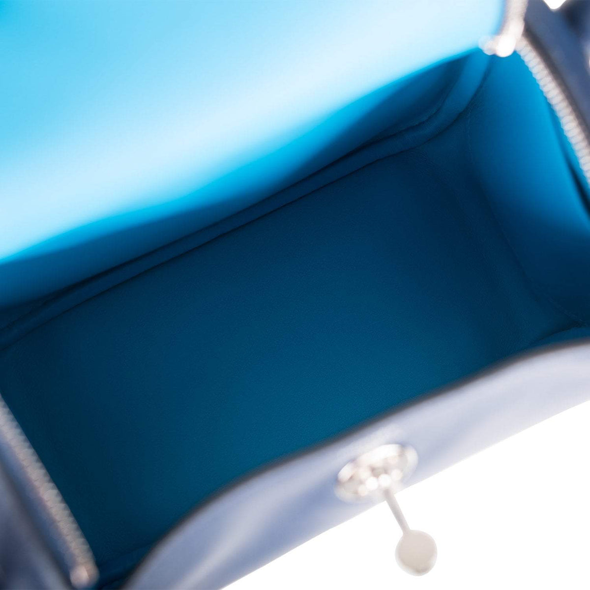 Hermes Mini Lindy, Bleu Navy Swift, Palladium Hardware