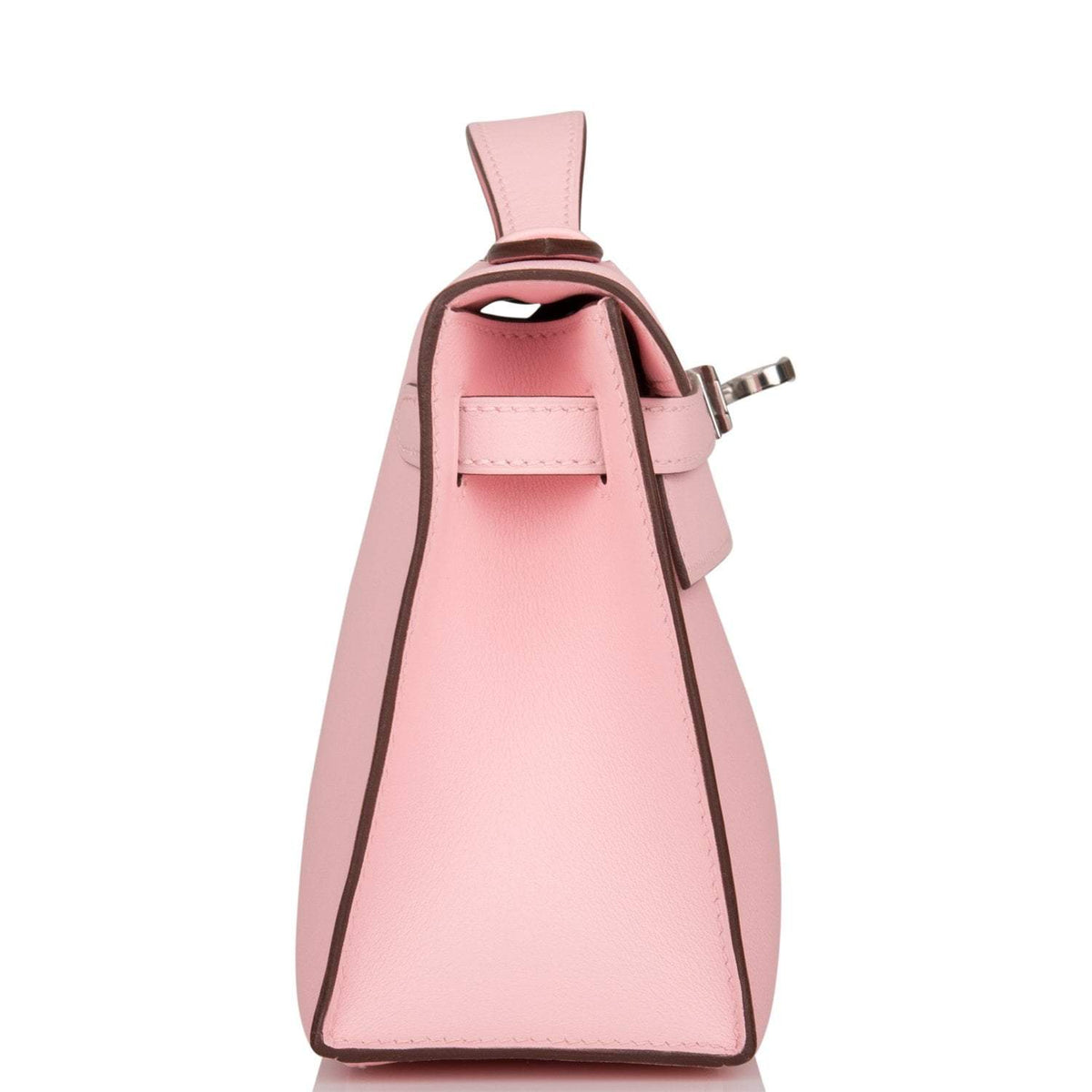 Mini Kelly Pochette, Rose Sakura Swift, Palladium Hardware