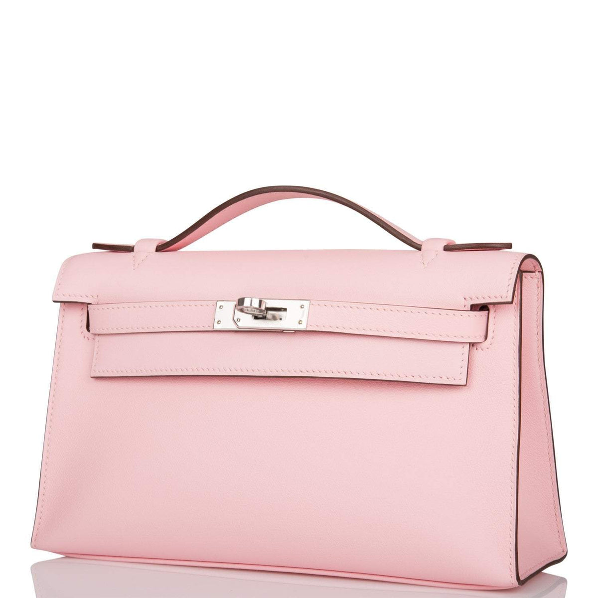 Mini Kelly Pochette, Rose Sakura Swift, Palladium Hardware