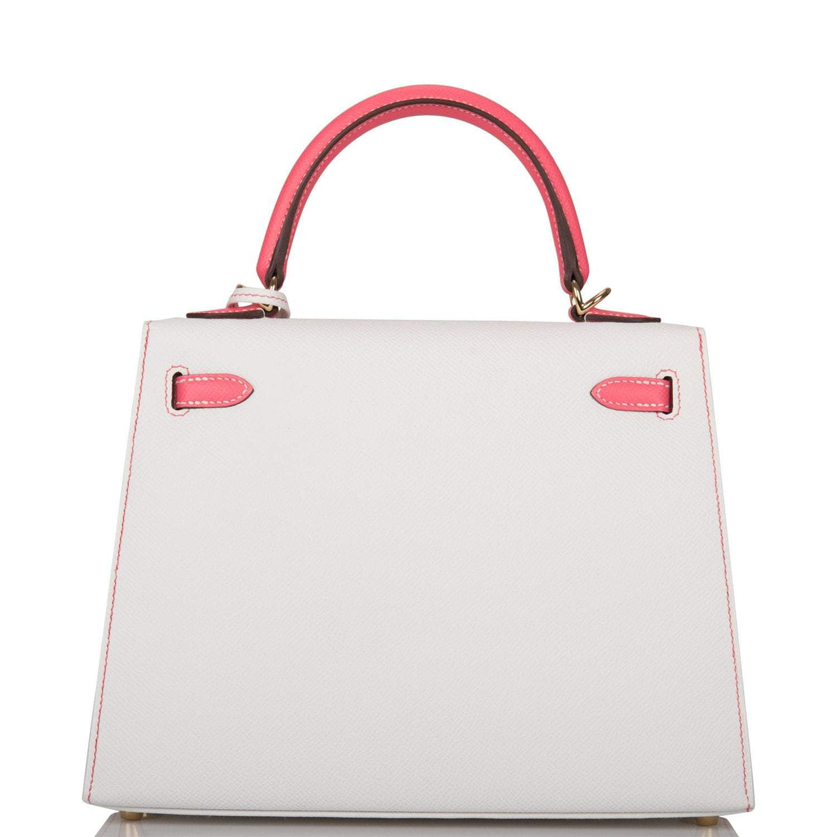 Hermes Horseshoe Stamp (HSS) Bi-Color White and Rose Azalee Epsom