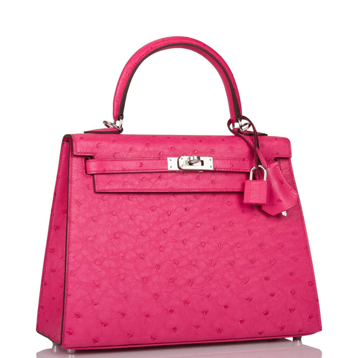 Hermes Kelly 25 Ostrich, Rose Tyrien, Palladium Hardware