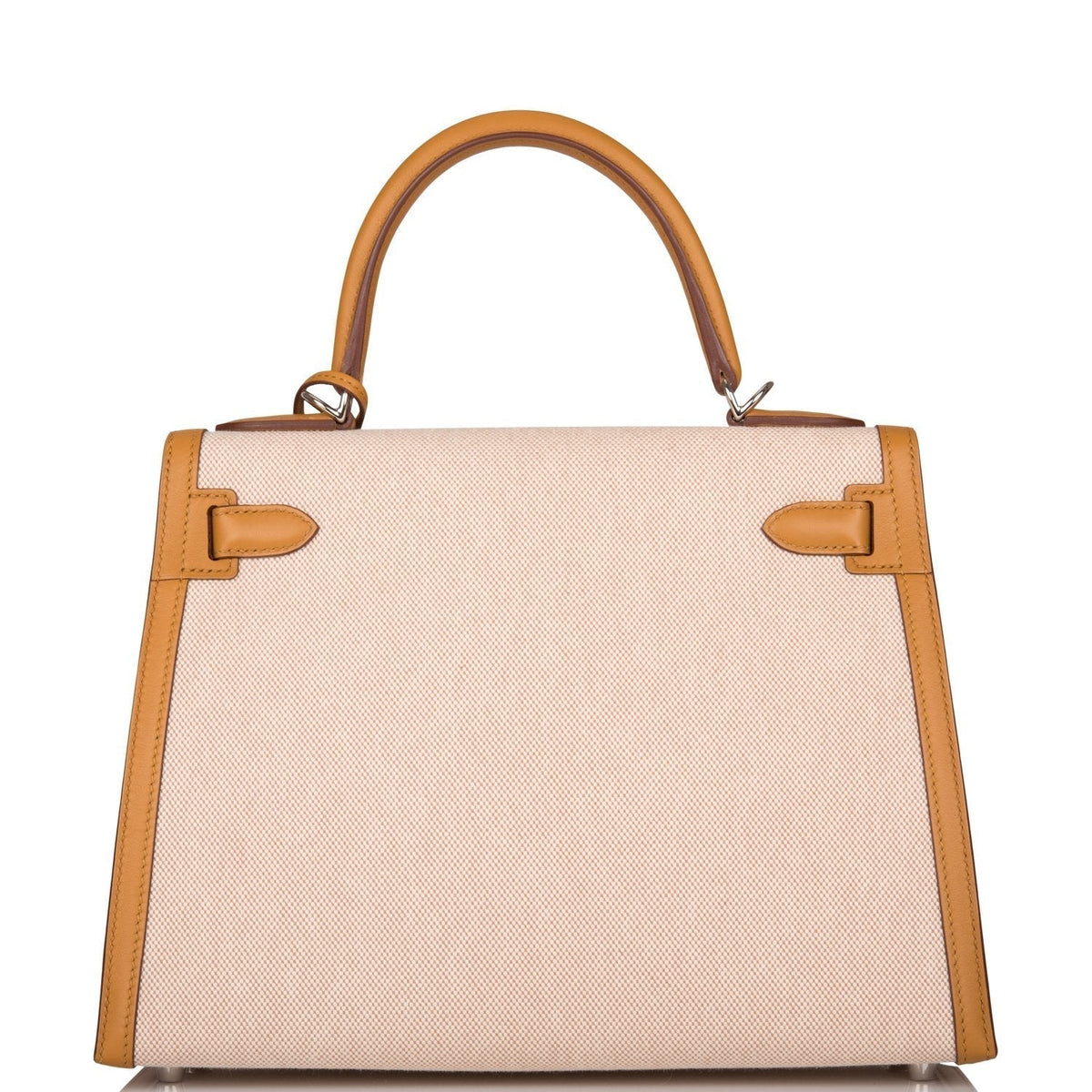 Hermes Kelly 28 Bag, Sesame Toile Swift, Palladium