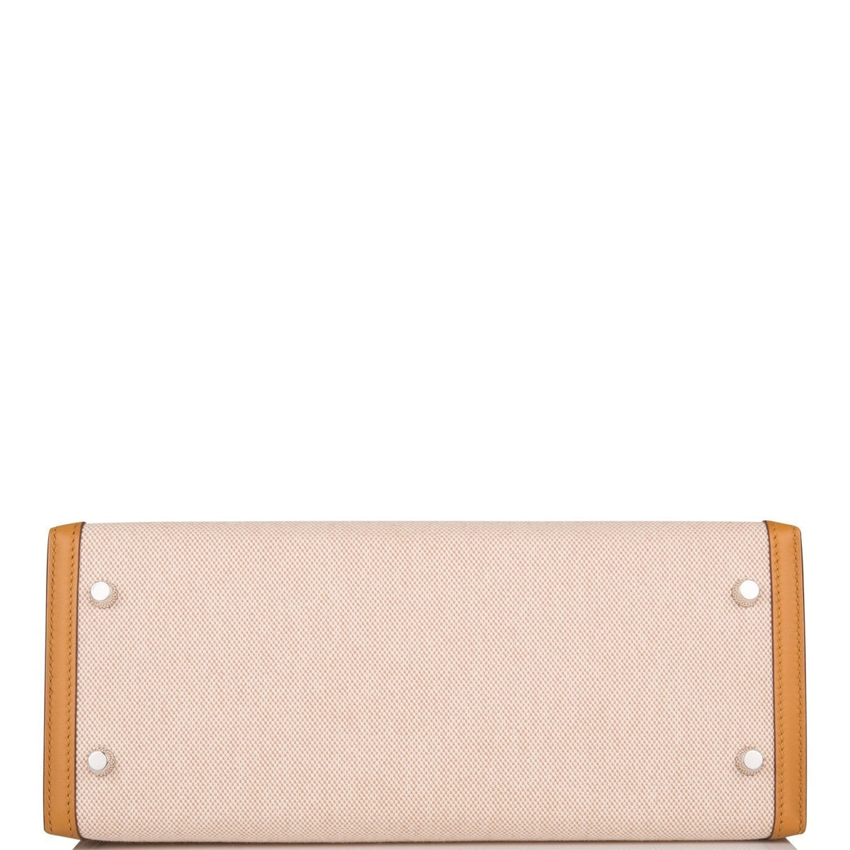 Hermes Kelly 28 Bag, Sesame Toile Swift, Palladium