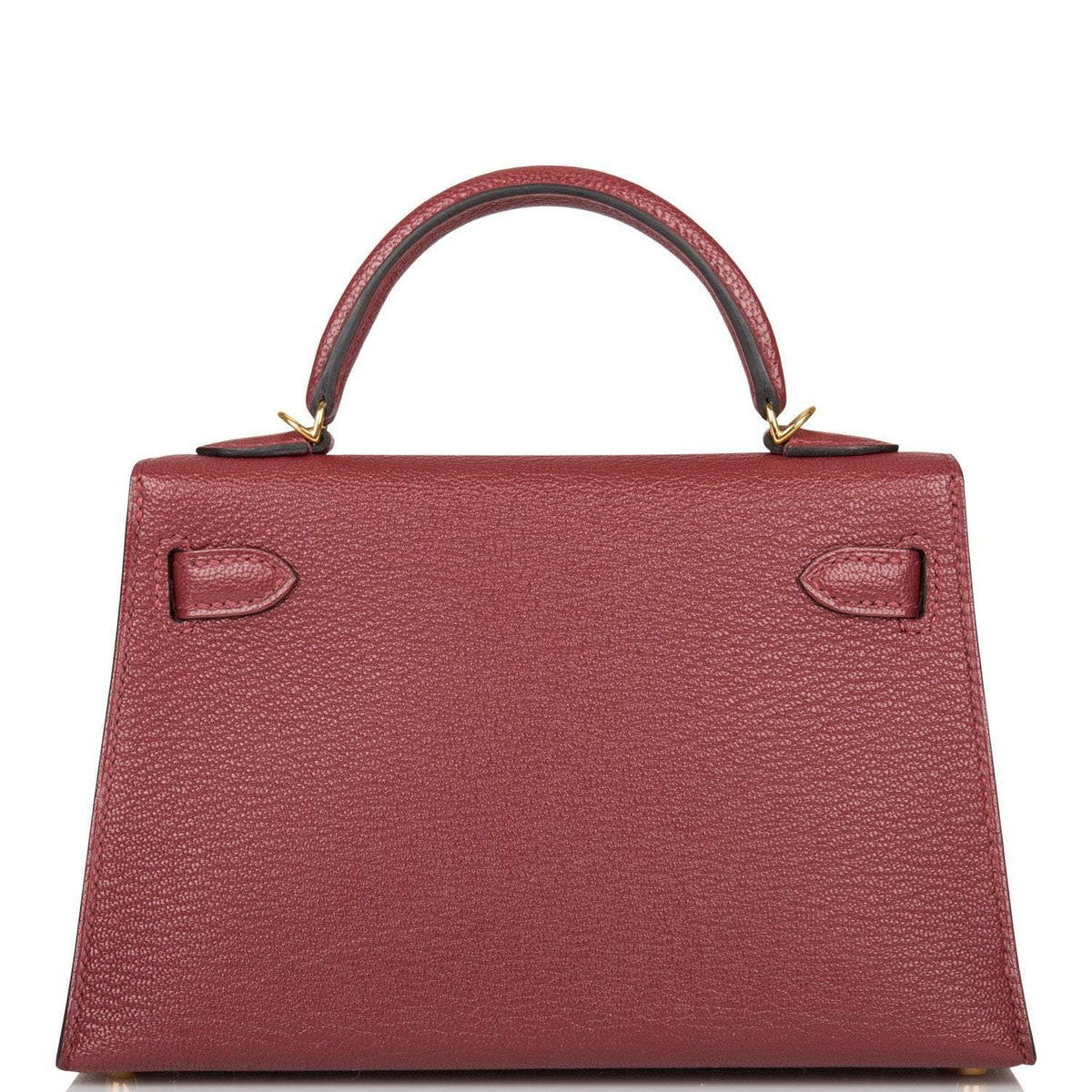 Hermes Kelly 20cm Rouge H Chevre Sellier Gold Hardware