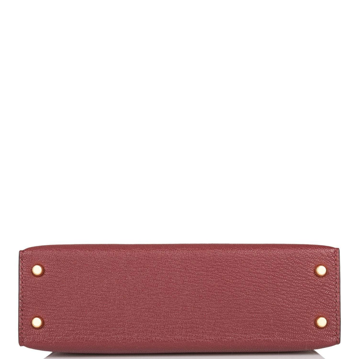Hermes Kelly 20cm Rouge H Chevre Sellier Gold Hardware