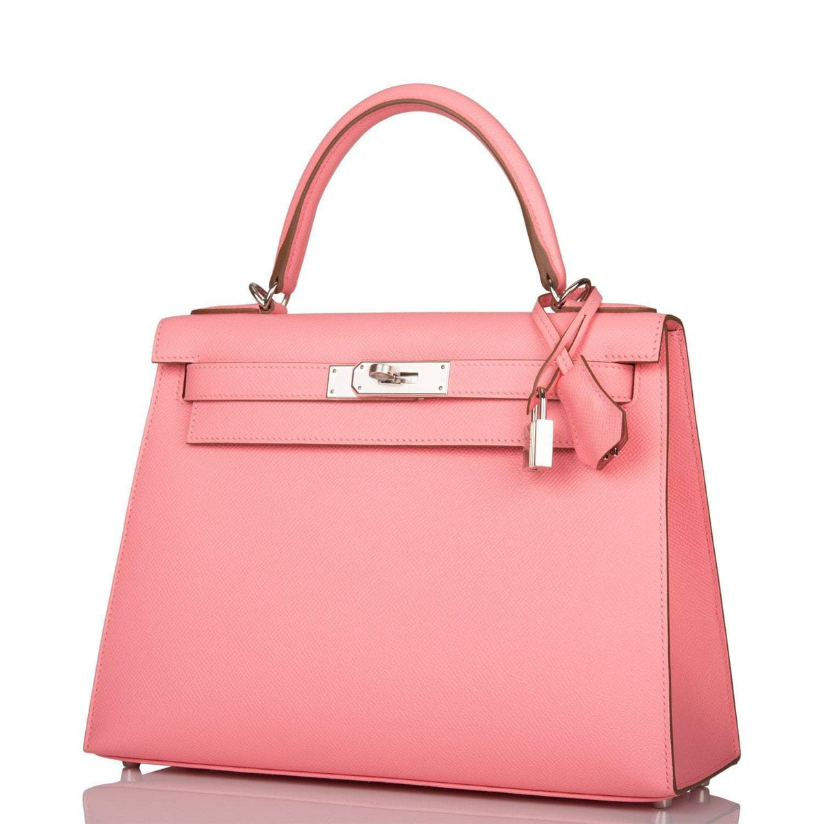 Hermes Kelly 28, Rose Confetti Epsom Sellier, Palladium