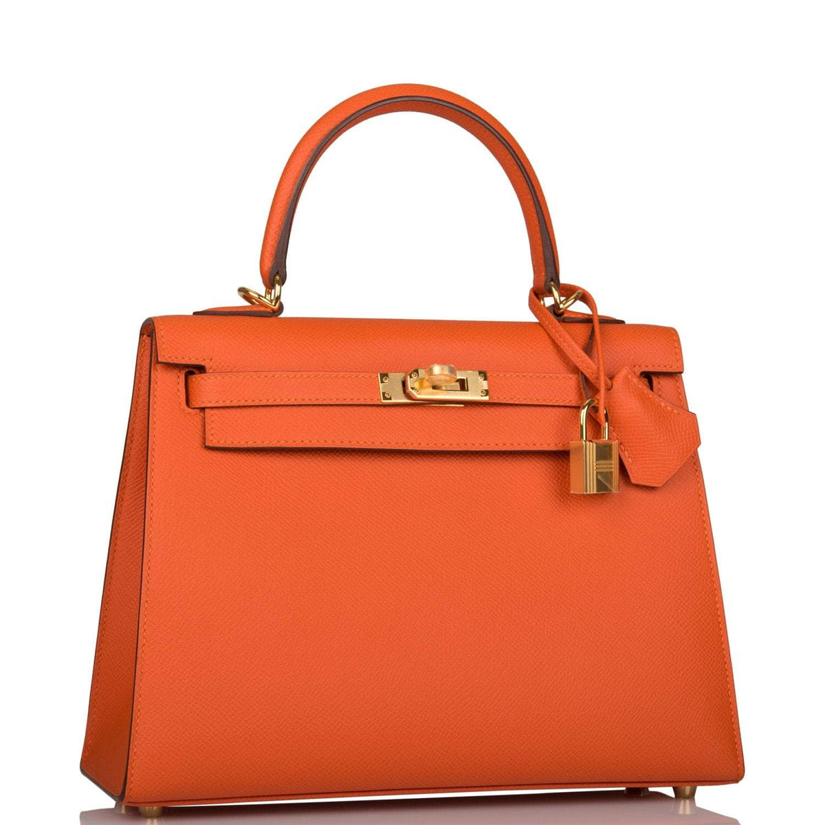 Hermes Kelly 25cm Feu Epsom Sellier, Gold Hardware