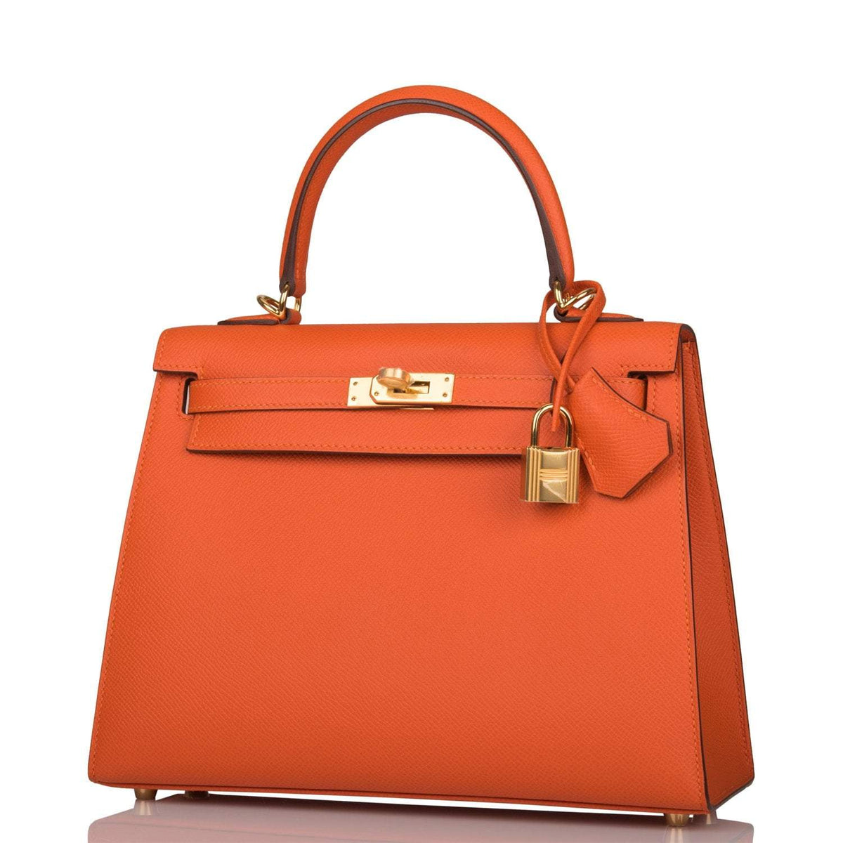 Hermes Kelly 25cm Feu Epsom Sellier, Gold Hardware