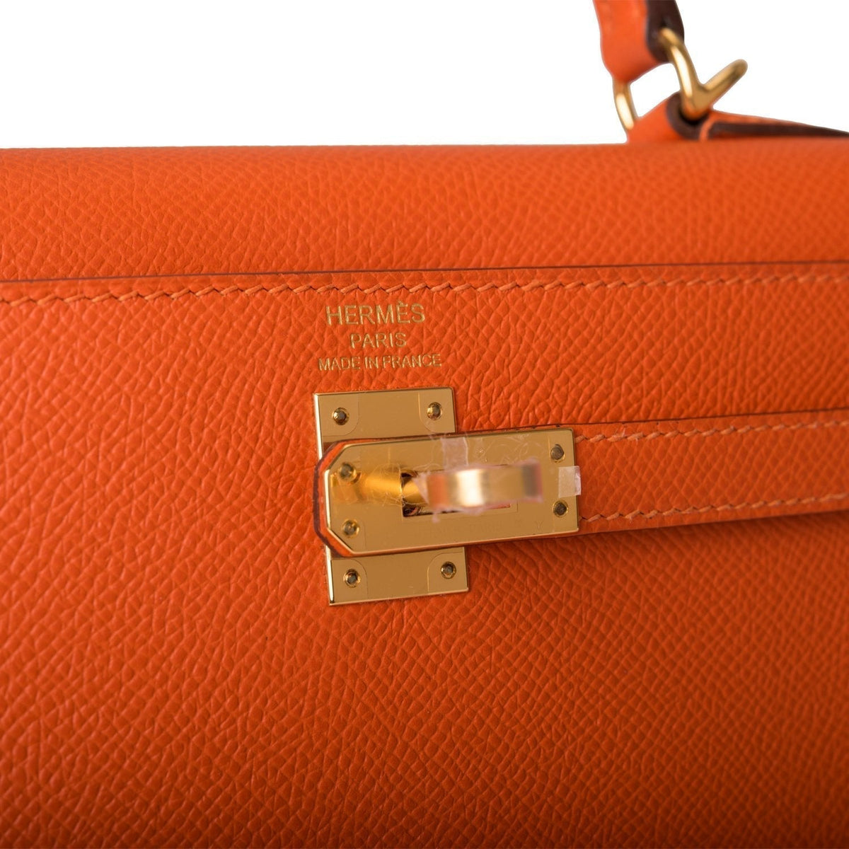 Hermes Kelly 25cm Feu Epsom Sellier, Gold Hardware