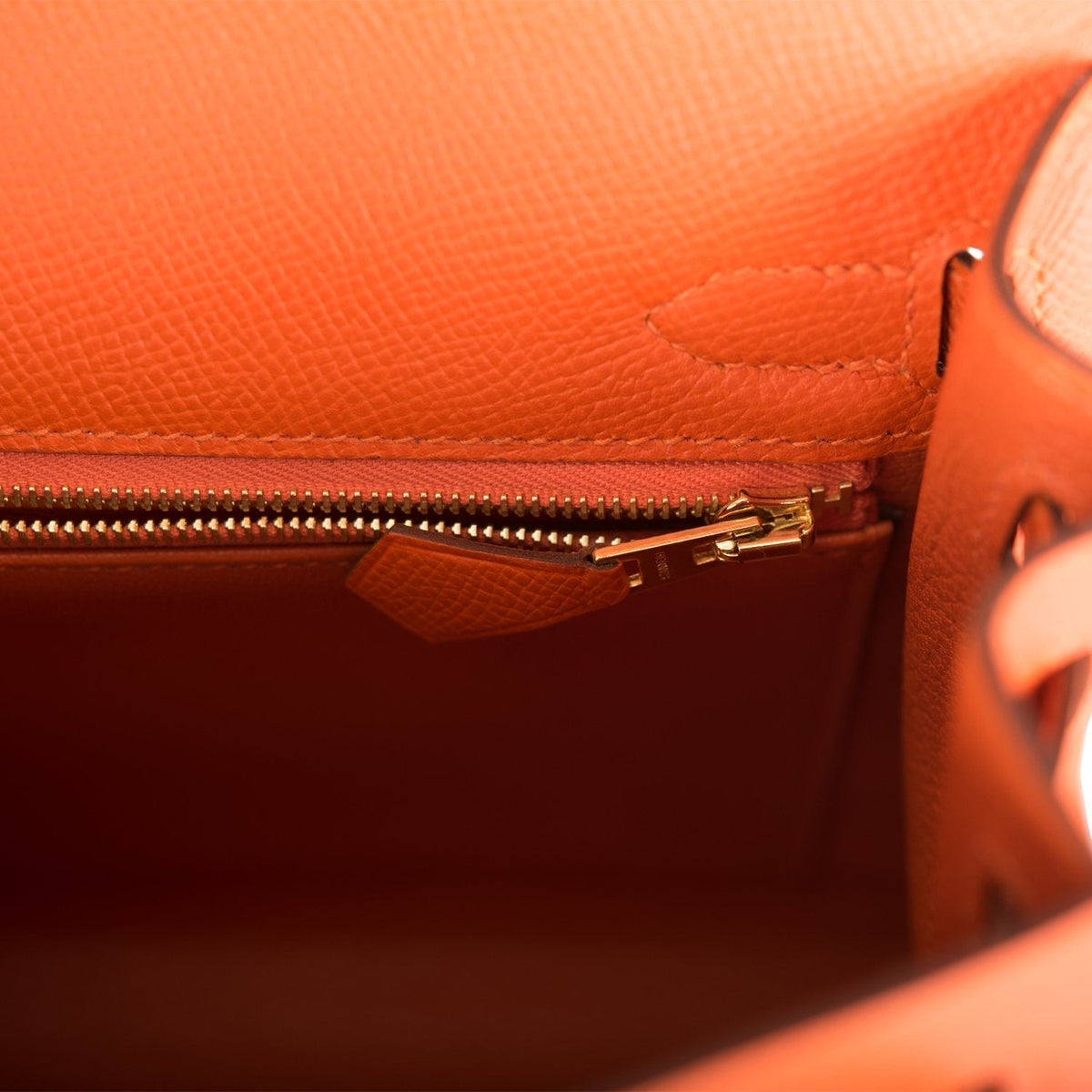 Hermes Kelly 25cm Feu Epsom Sellier, Gold Hardware