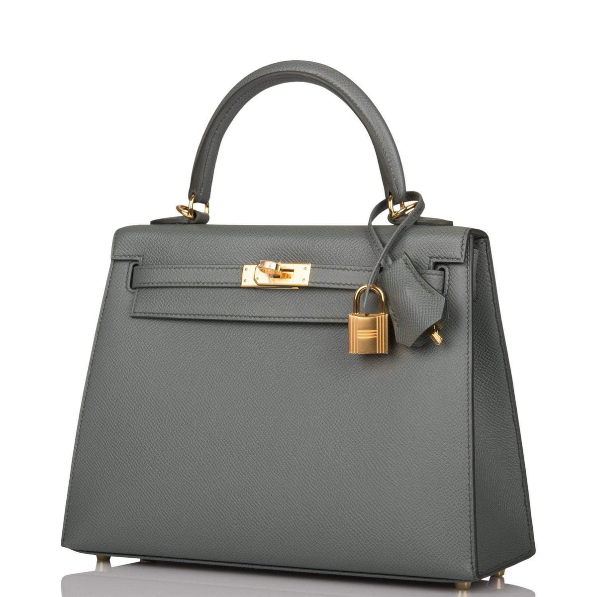 Hermes Kelly 25 Sellier, Vert Amande Epsom, Gold Hardware