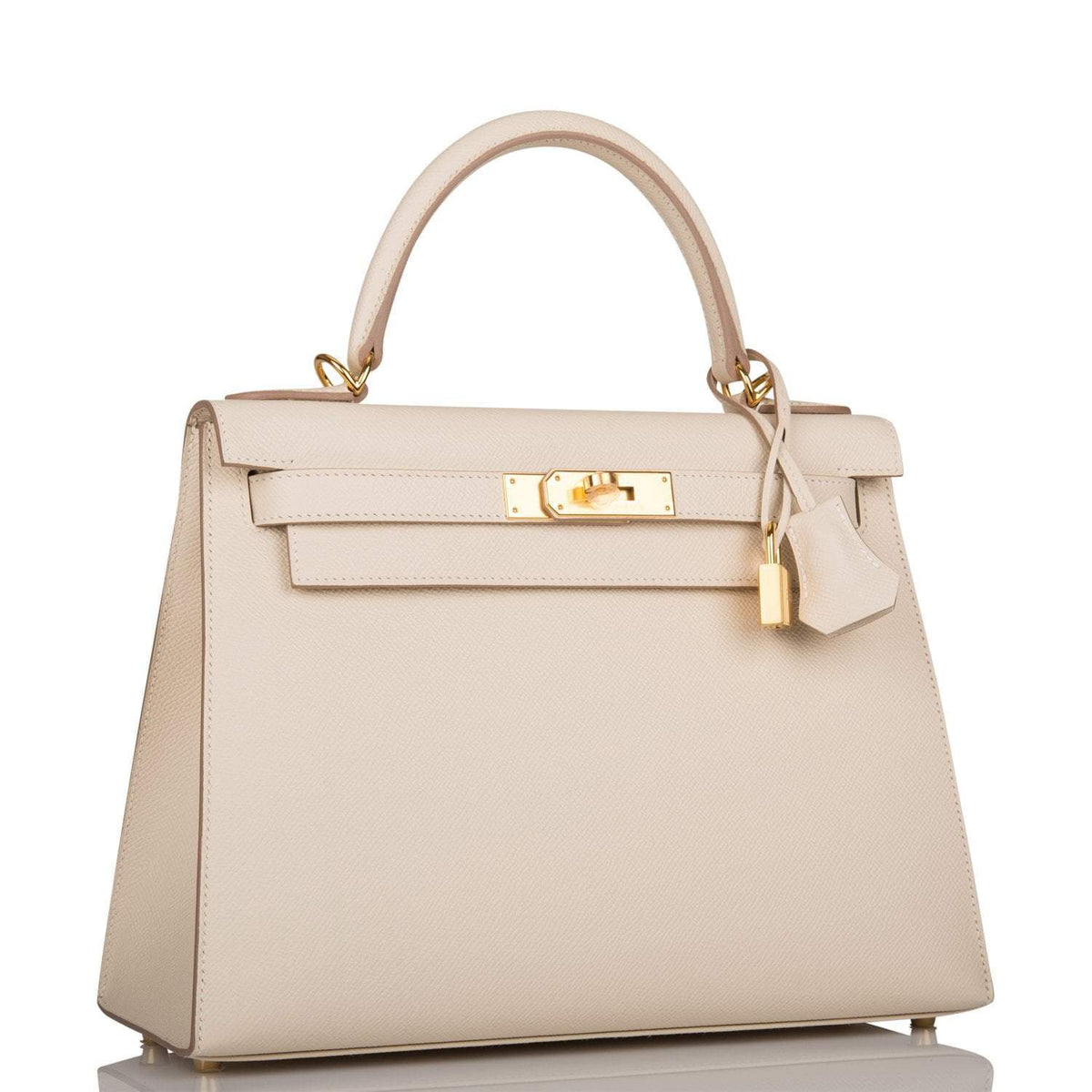 Hermes Kelly 28 Craie, Epsom Sellier, Gold Hardware