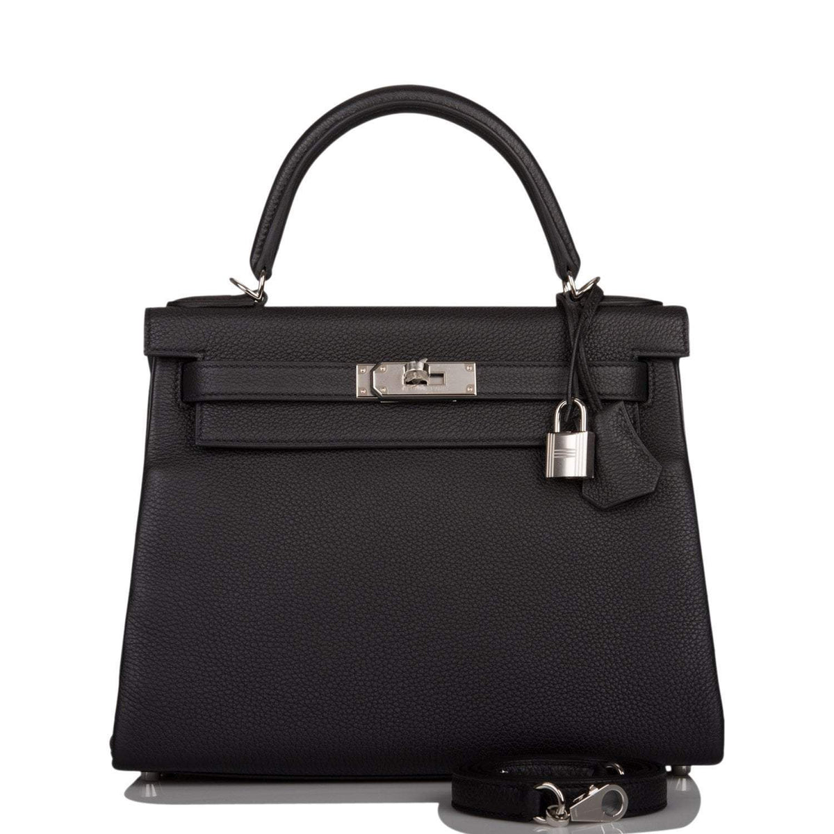Hermes Kelly 28 Black Togo Retourne, Palladium Hardware