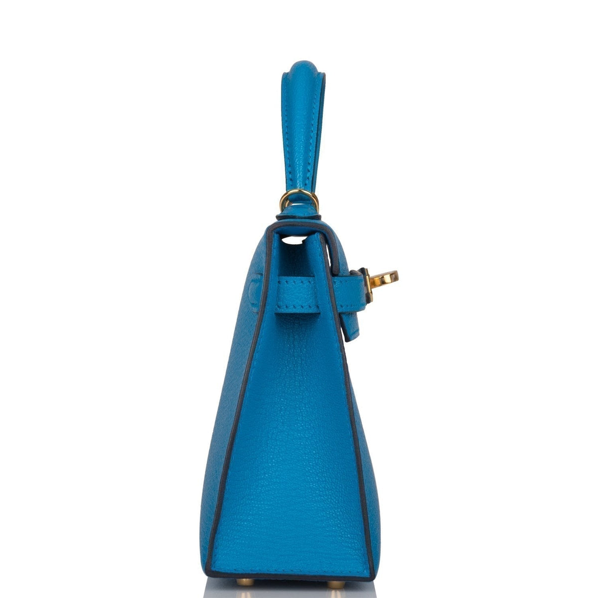 Mini Kelly 20cm, Bleu Frida Chevre, Gold Hardware, Sellier