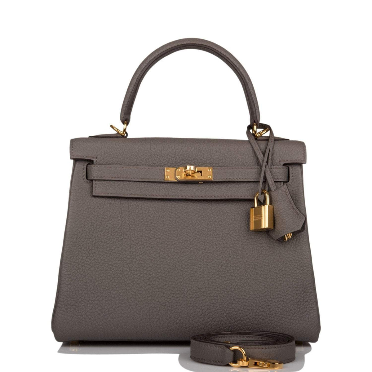 Hermes Kelly 25 Etain, Togo Retourne, Gold Hardware