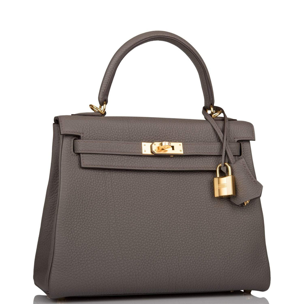 Hermes Kelly 25 Etain, Togo Retourne, Gold Hardware