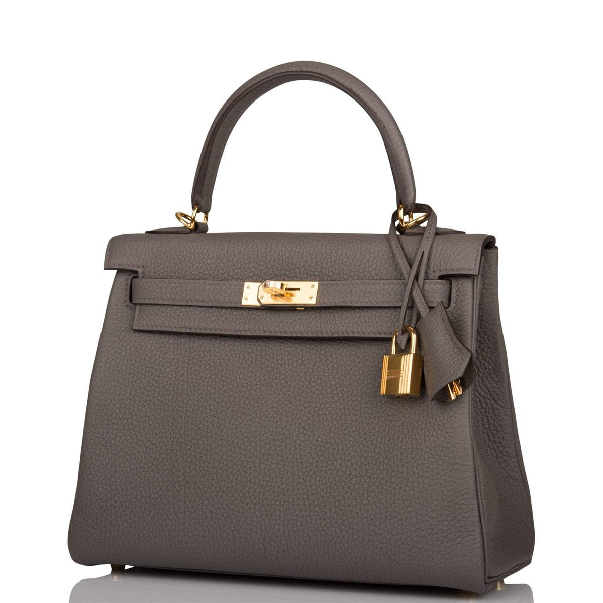 Hermes Kelly 25 Etain, Togo Retourne, Gold Hardware