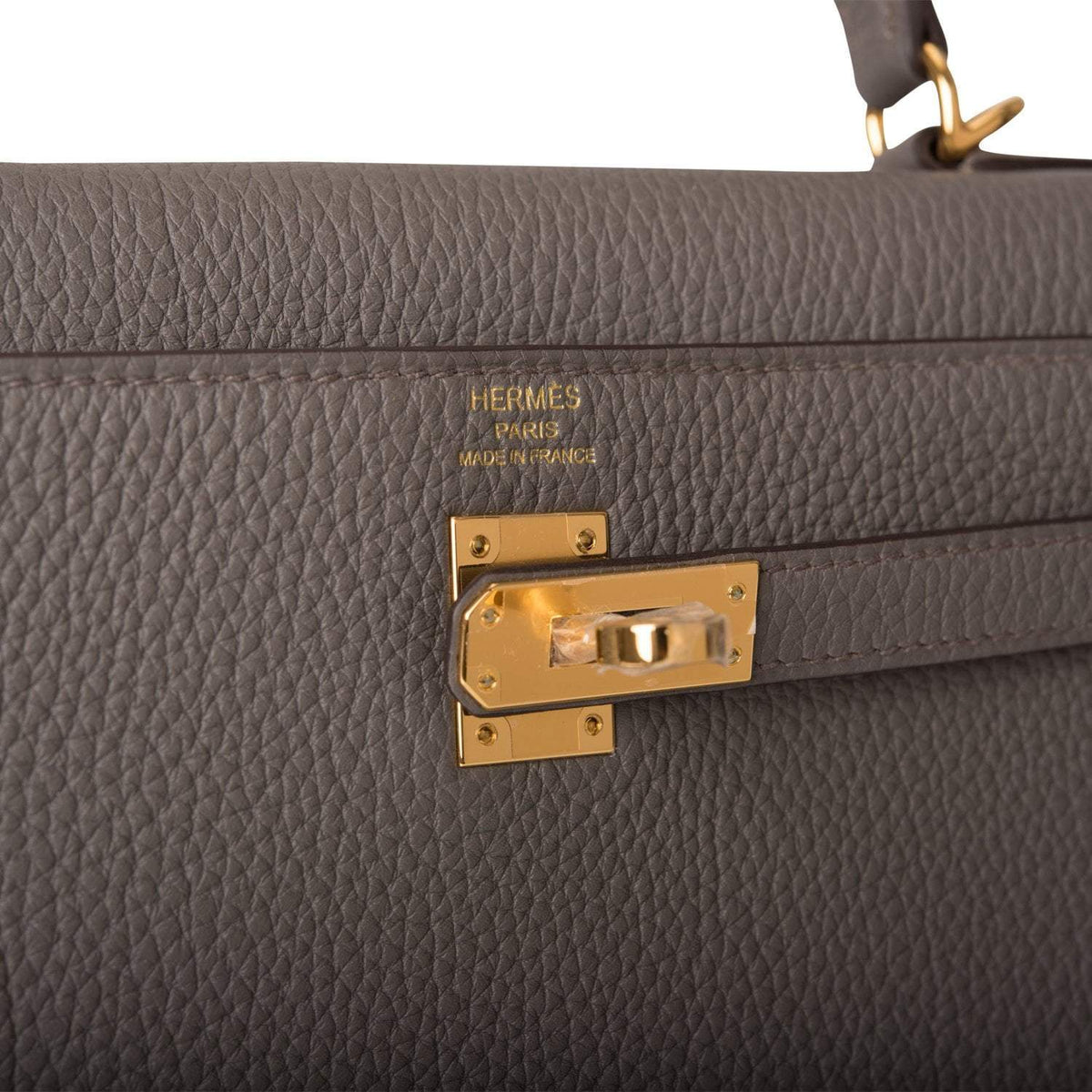 Hermes Kelly 25 Etain, Togo Retourne, Gold Hardware
