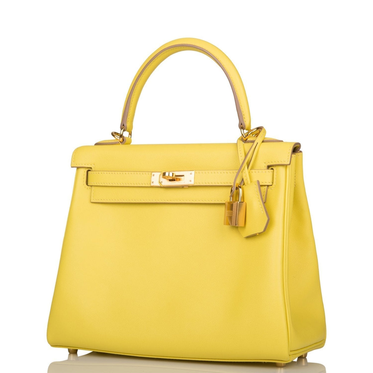 Hermes Kelly 25 Lime Swift Retourne, Gold Hardware