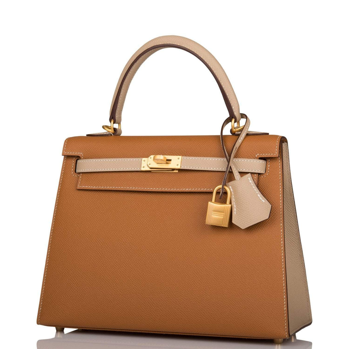 Hermes Kelly 25, Sellier Gold Trench Epsom, Brushed Gold