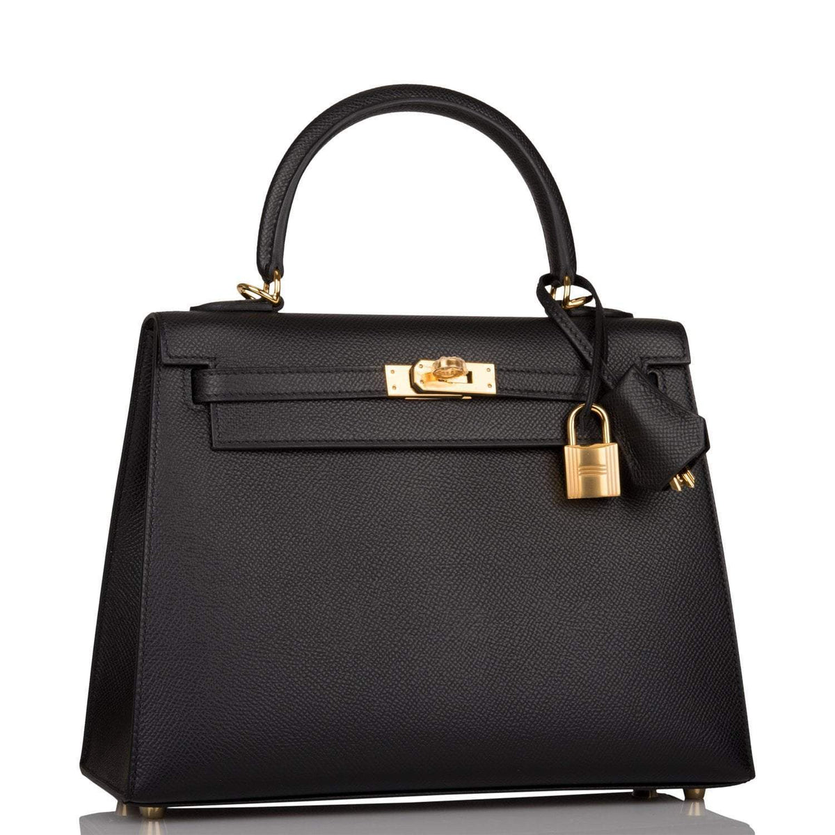 Hermes Kelly 25 Sellier, Black Epsom, Gold Hardware