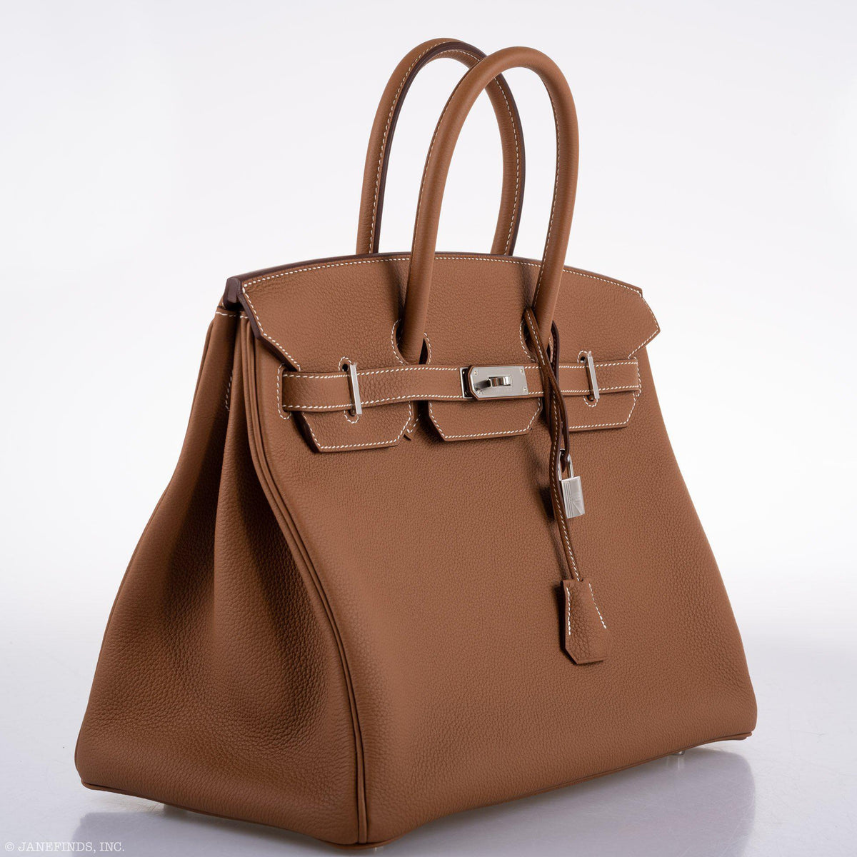 Hermes Birkin 35 Gold, Togo Leather, Palladium Hardware