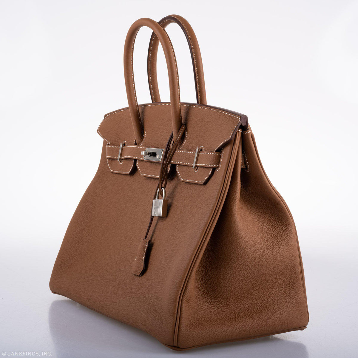 Hermes Birkin 35 Gold, Togo Leather, Palladium Hardware
