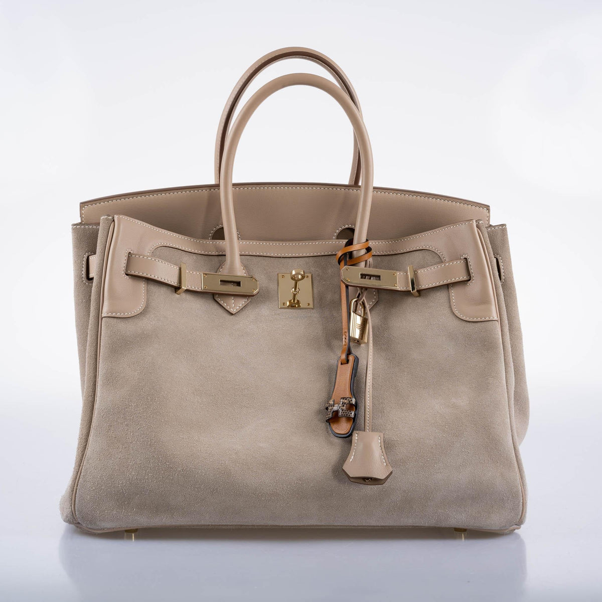 Hermes Birkin 35, Grizzly Argile Veau Doblis Suede, 2014