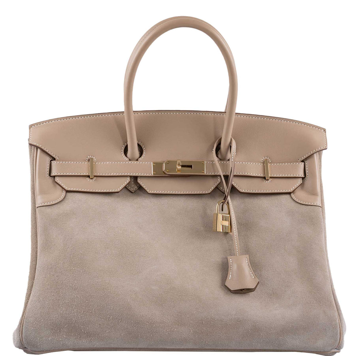 Hermes Birkin 35, Grizzly Argile Veau Doblis Suede, 2014