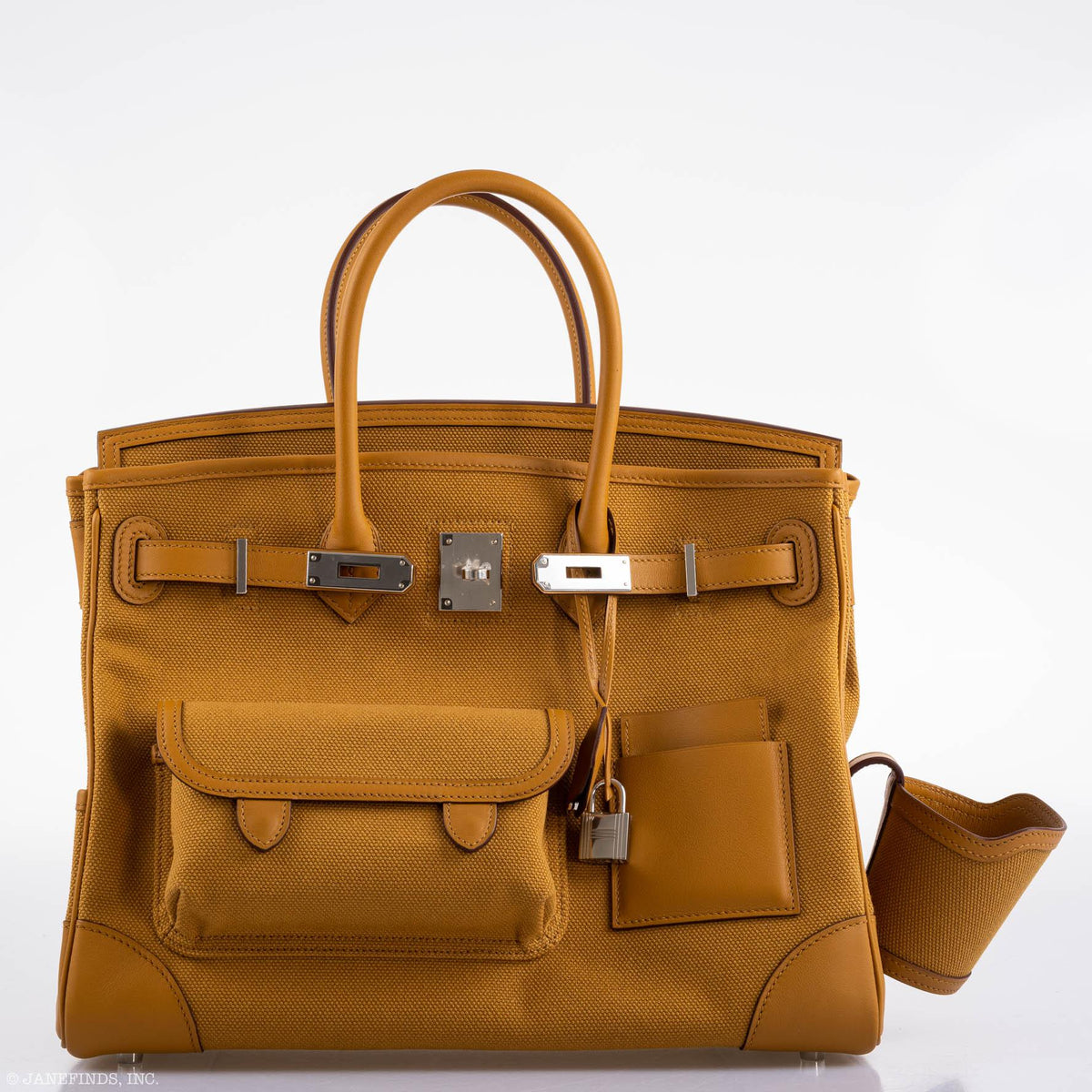 Hermes Birkin Cargo 35, Sesame Swift Canvas, Palladium