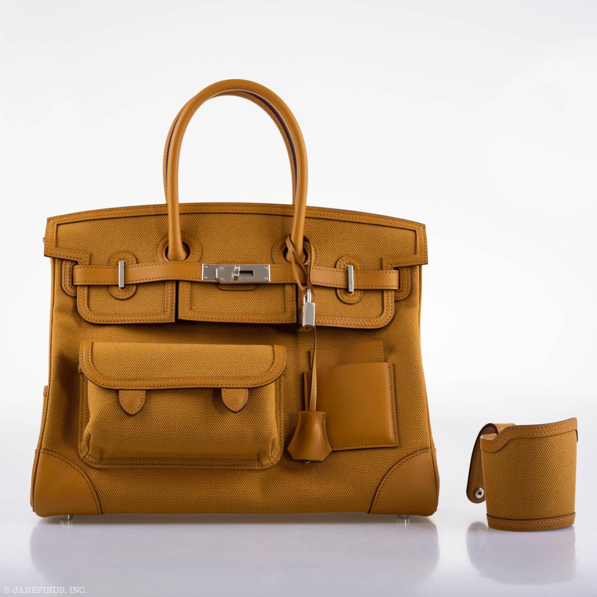 Hermes Birkin Cargo 35, Sesame Swift Canvas, Palladium