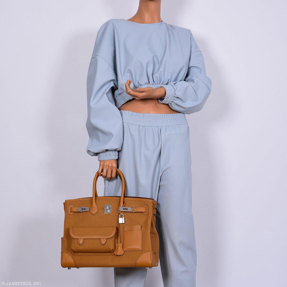 Hermes Birkin Cargo 35, Sesame Swift Canvas, Palladium