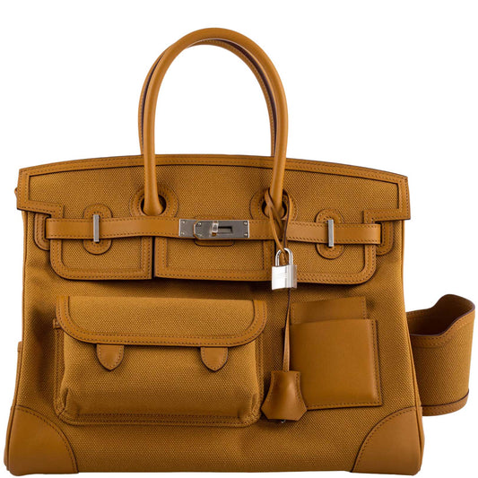 Hermes Birkin Cargo 35, Sesame Swift Canvas, Palladium