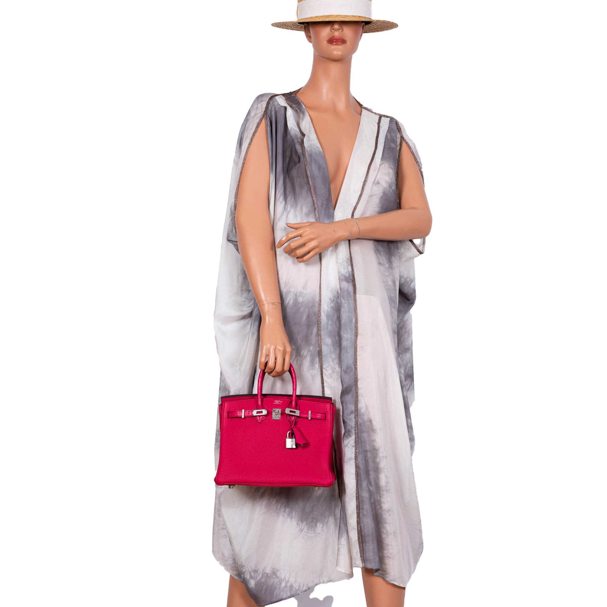 Hermes Birkin 25 Touch, Framboise, Togo & Matte Alligator