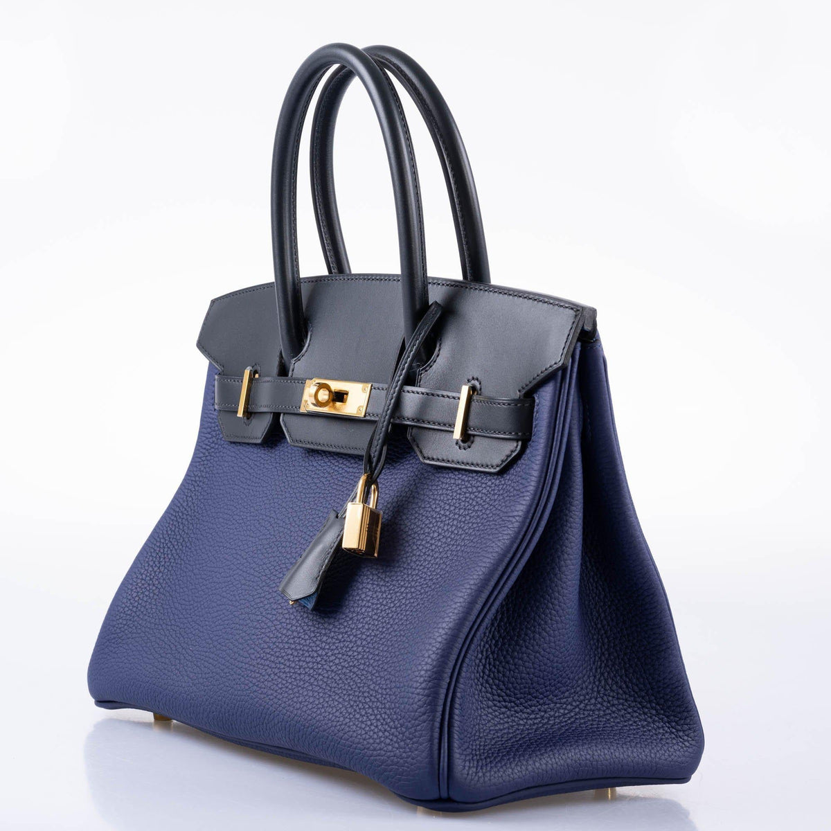 Hermes Birkin 30 bag, Touch Bleu Encre Sombrero Taurillon Gold