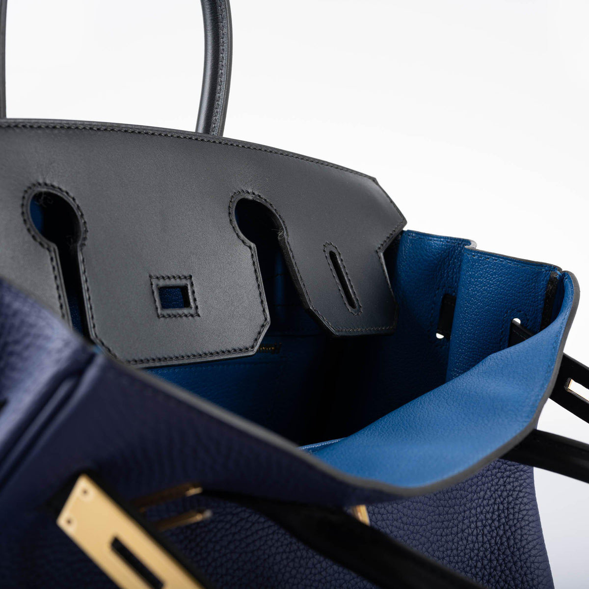 Hermes Birkin 30 bag, Touch Bleu Encre Sombrero Taurillon Gold