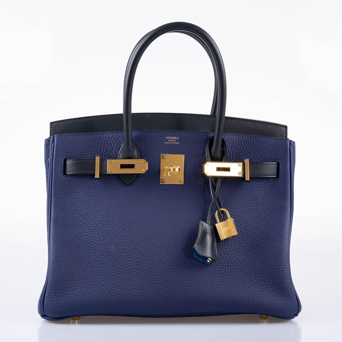 Hermes Birkin 30 bag, Touch Bleu Encre Sombrero Taurillon Gold