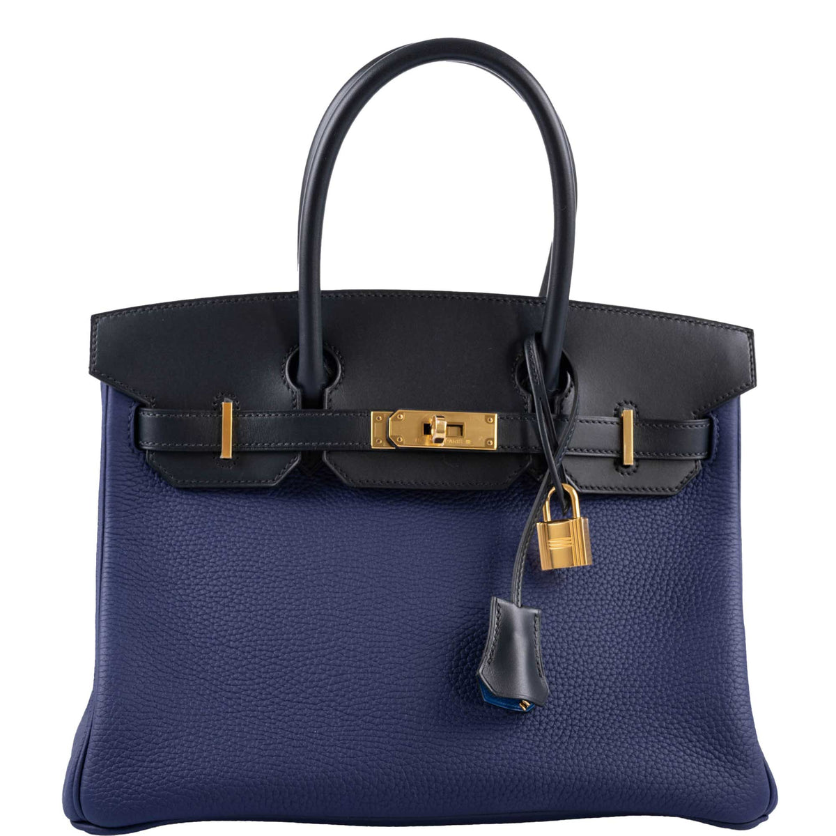 Hermes Birkin 30 bag, Touch Bleu Encre Sombrero Taurillon Gold