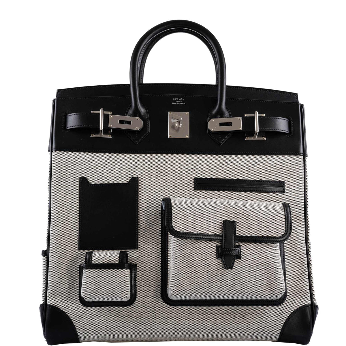 Cargo HAC Birkin 40, Black Box Toile, Palladium Hardware