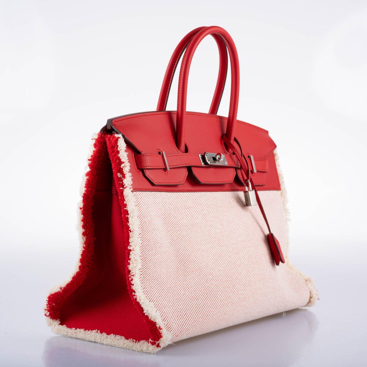 Hermes Fray Fray Birkin 35 Rouge de Cour, Swift & Toile H