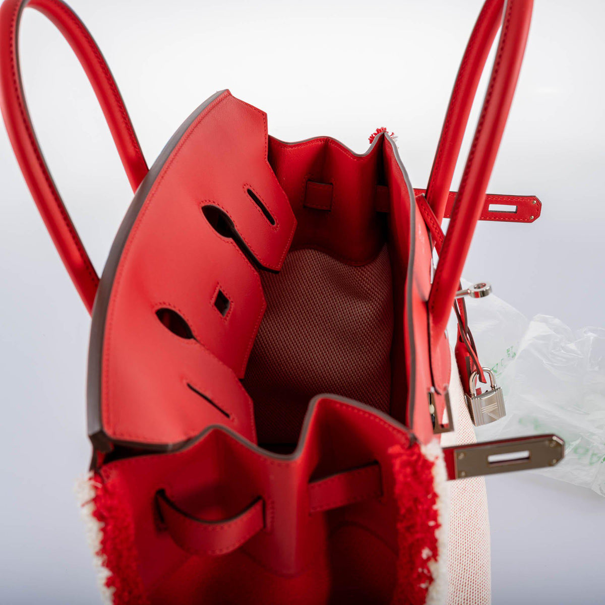 Hermes Fray Fray Birkin 35 Rouge de Cour, Swift & Toile H