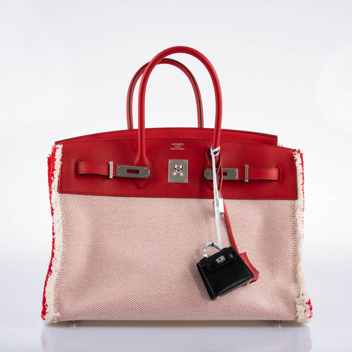 Hermes Fray Fray Birkin 35 Rouge de Cour, Swift & Toile H